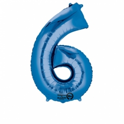 Balon foliowy Niebieski cyfra 6 (86 cm)